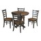 International Concepts 36 in. Solid Wood Round Extension Dining Table with 4 Dining Chairs in Hickory/Washed Coal K45-36RXT-23B-C617-4 - alternate 1